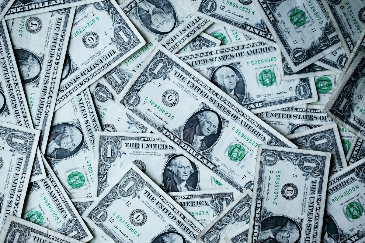 Hands holding money and a plant for savings