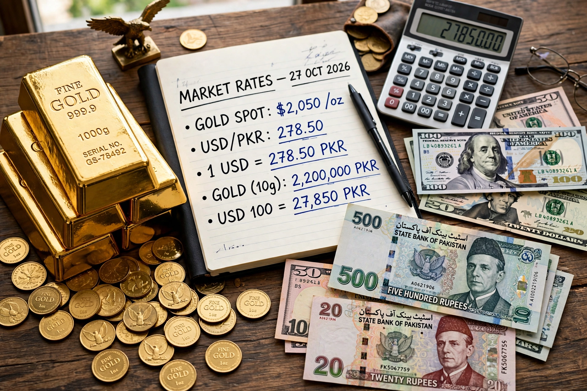 Daily update 27 October 2026 – gold and US dollar rates in Pakistan today